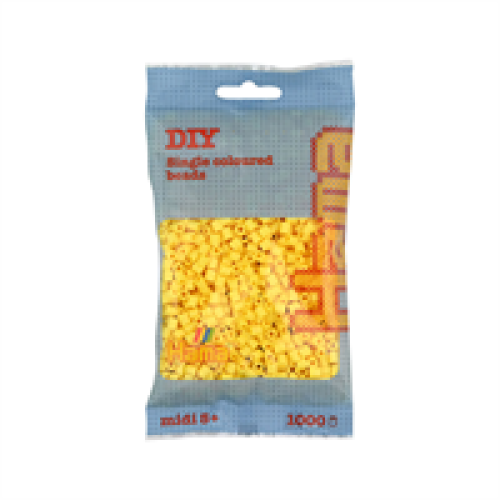 Hama Hama 1000 Midi Beads In Bag Cylindrical Plastic - Light Yellow
