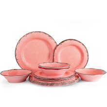 Lehaha Melamine middagsvarer s?tter bondeg?rdssteder med campingretter Set BPA -gratis og lette holdbare udend?rs plader og sk?le s?t service til