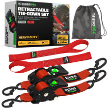 Rhino USA STOCKES RACHETS RACHETS (2 pack) - 2 pouces x 10 pieds (3 033lb Force de rupture) - STACTES DE RETRACTION AUTO AUTO AUTO DUR