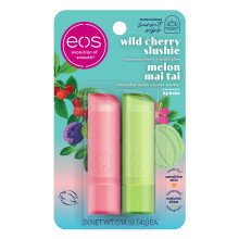 eos Sunset Sips Lip Balms - Melon Mai Tai & Wild Cherry Slushie, 0.14 oz, Hidratação