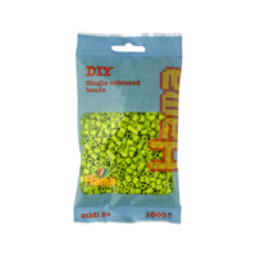 Hama Hama 1000 Midi Beads In Bag Cylindrical Plastic - Lime