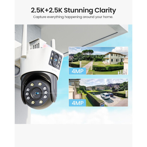 ZOSI 4MP+4MP Dual Lens WiFi Security Camera Night Vision Auto-Tracking 1