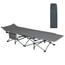 (Grey) Adults Side Outdoor Portable Sleeping Bed