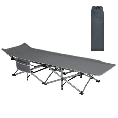 (Grey) Adults Side Outdoor Portable Sleeping Bed
