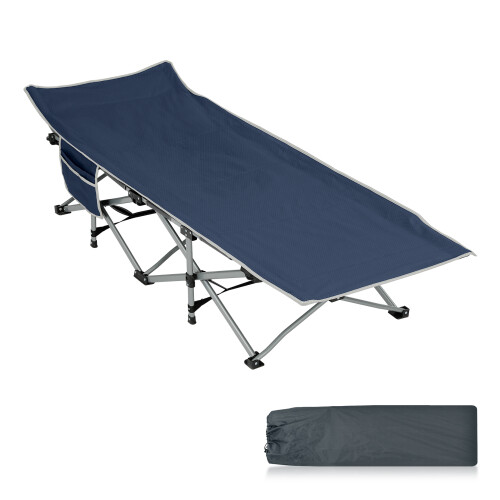 (Navy blue) Adults Side Outdoor Portable Sleeping Bed 2