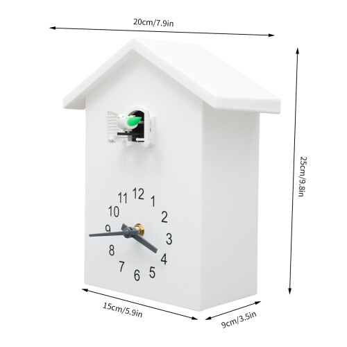 White Cuckoo Wall Clock with Window Chiming 1