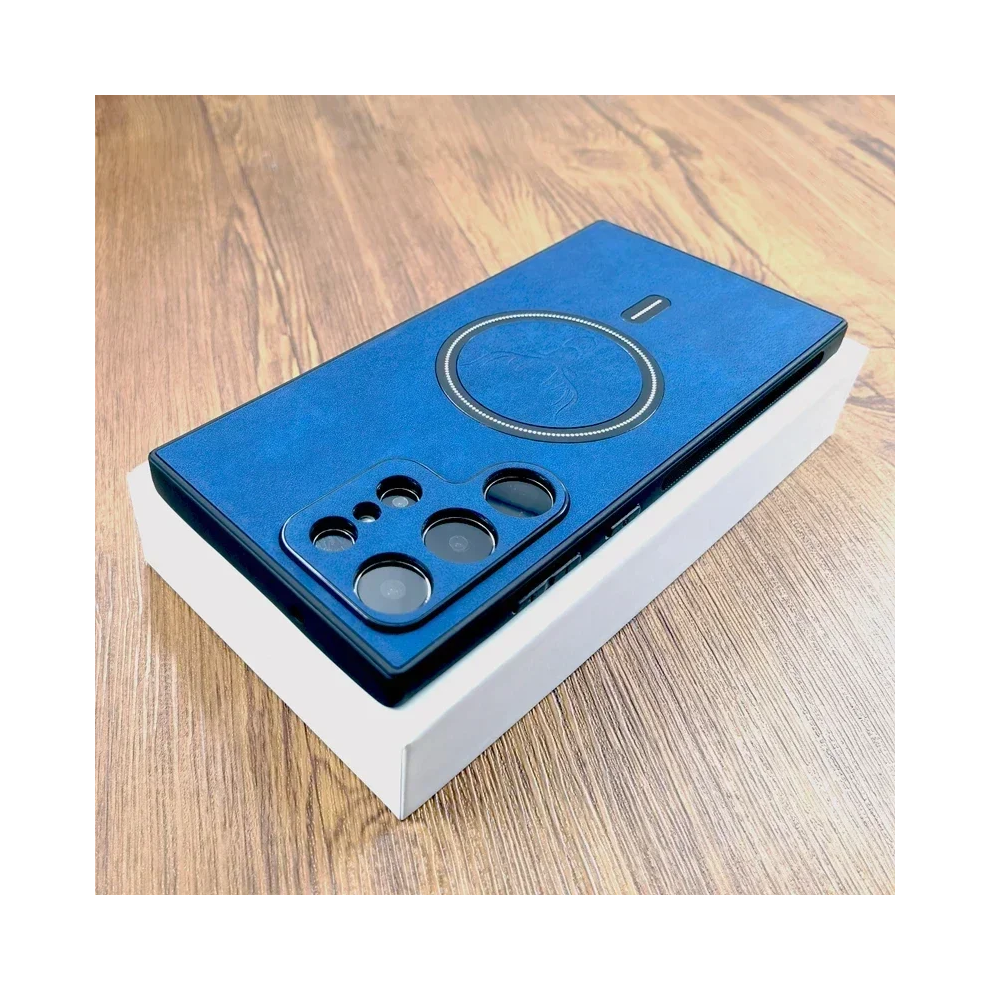 (, For Samsung Note 20) Vintage Pu Leather Case For Magsafe Wireless Charg Blue 967854484649