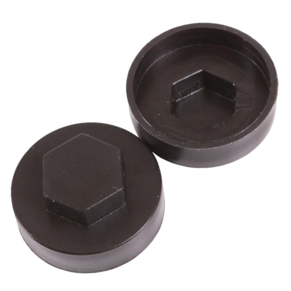 (Pack Of 200) Taskar 19Mm Hex Tek Roofing Screw Cover Caps Black 5060915422774