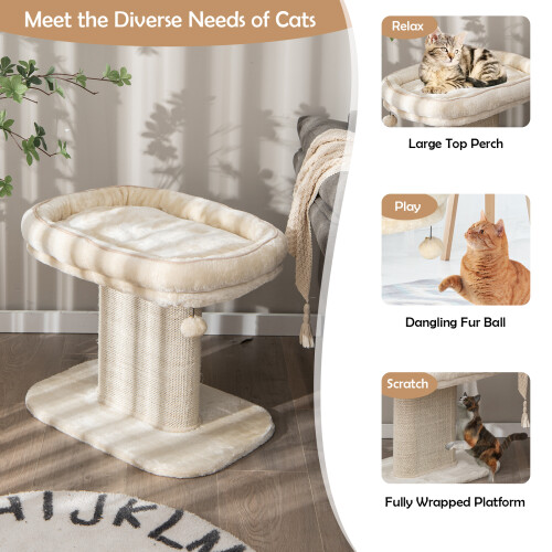 Costway 2-Tier Cat Tree Cat Tower Kitten Activity Center With Cozy Cat Bed 2