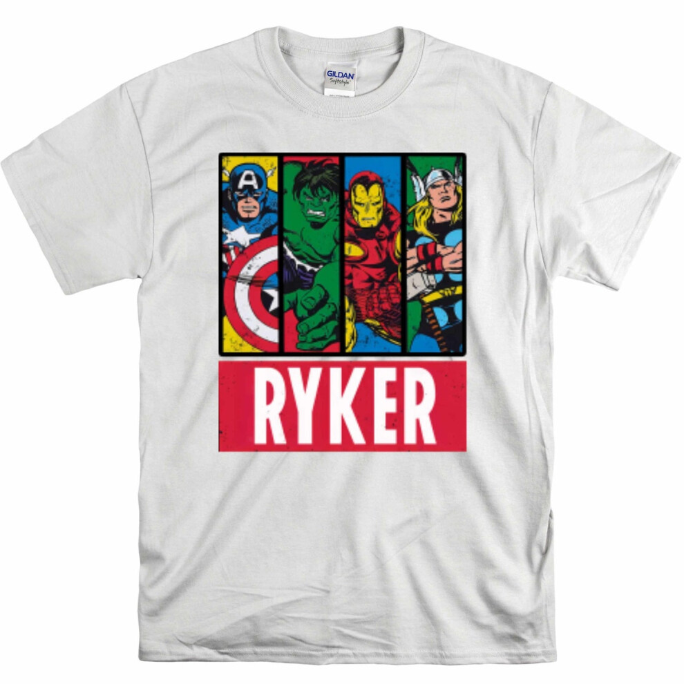(L) Avengers Vintage Comic Superhero shirt Birthday Gift For Son Daughter Funny Custom