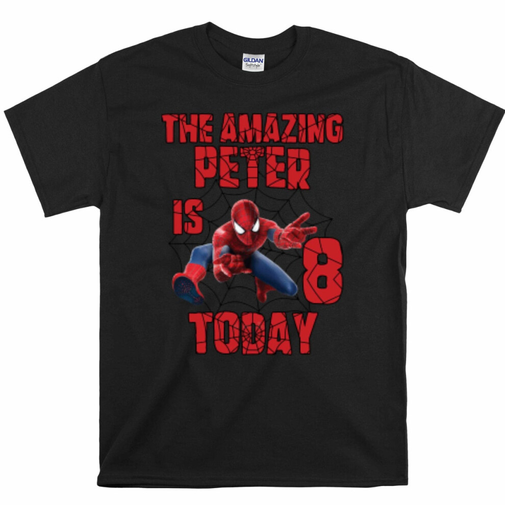 (L) Amazing Spider-man Superhero Personalized Name T-shirt For Boy Girl Kid Toddler For Son Daughter
