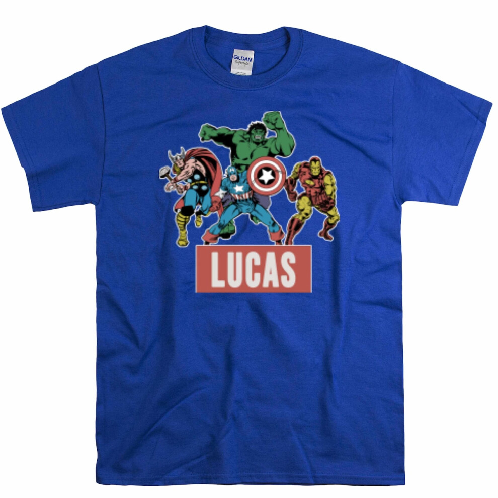 (L) Avengers Vintage Comic Superhero Birthday Gift For Son Daughter Funny Name Unisex Kids Boys Girls Toddler T-Shirt