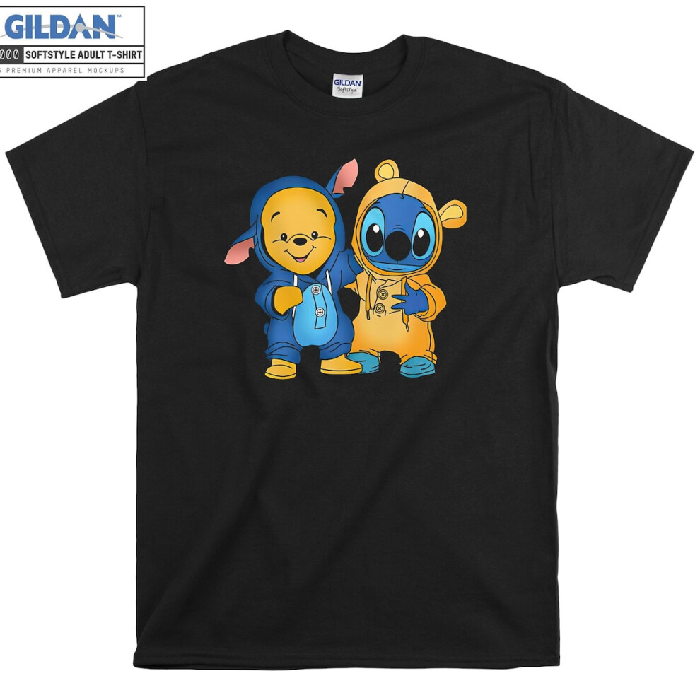 (M) Winnie The Pooh and Stitch Best T-shirt