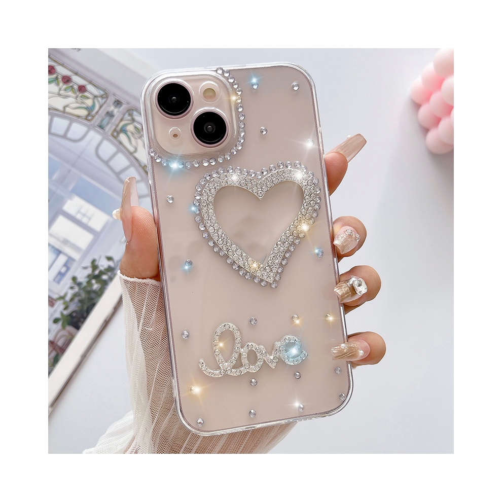 (Silver Love, Redmi Note14pro) Glitter Handwork Shine Luxury Case For Xiaomi Red Red,Silver 967854496956