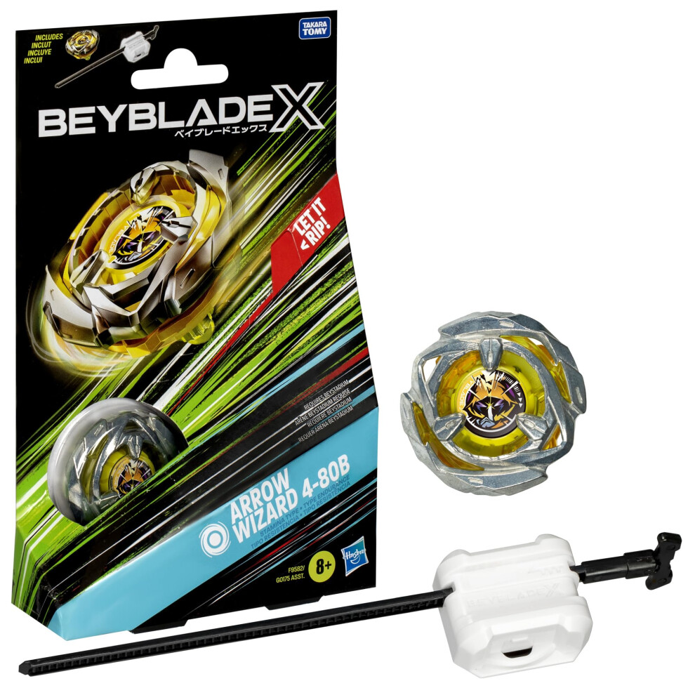 Beyblade X Arrow Wizard 4-80B Pack Starter Pack Z Prawym Topem I Wyrzutnia Typu Wytrzymalego; Walka Z Najlepszymi Zabawkami Dla 8 -Letnich Chlopc-image