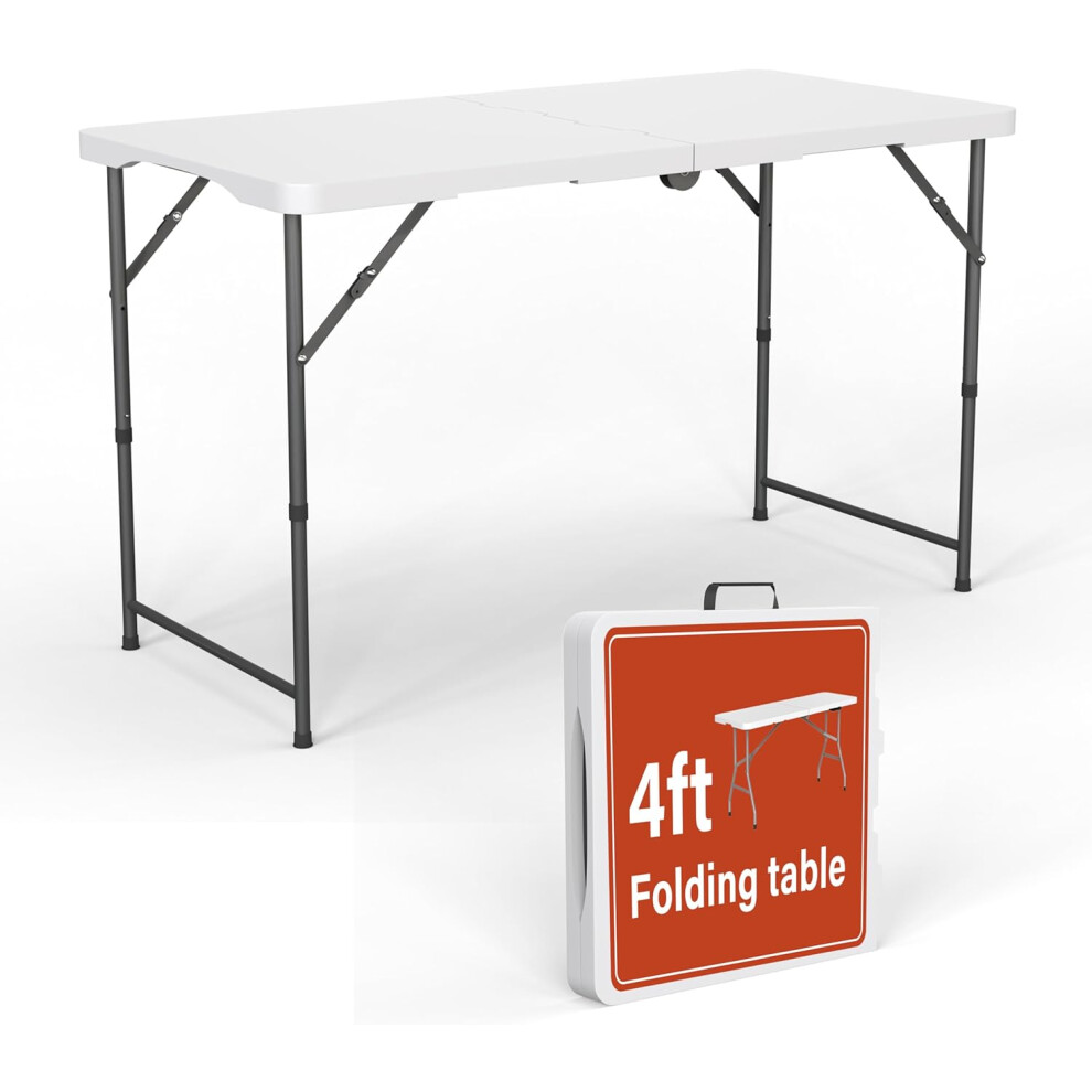Heavy Duty 4ft Folding Table Plastic Trestle Garden Patio Picnic Dining Outdoor