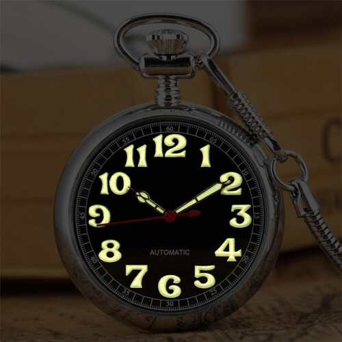 Manual Mechanical Pocket Watch with Luminous Digital Face 1