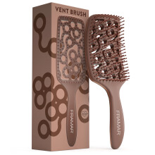 FRAMAR Chocolate Vented Hair Brush - Paddle Curved Hair Brush For Blow Drying Wet Paddle Brush for Women Blow Drying