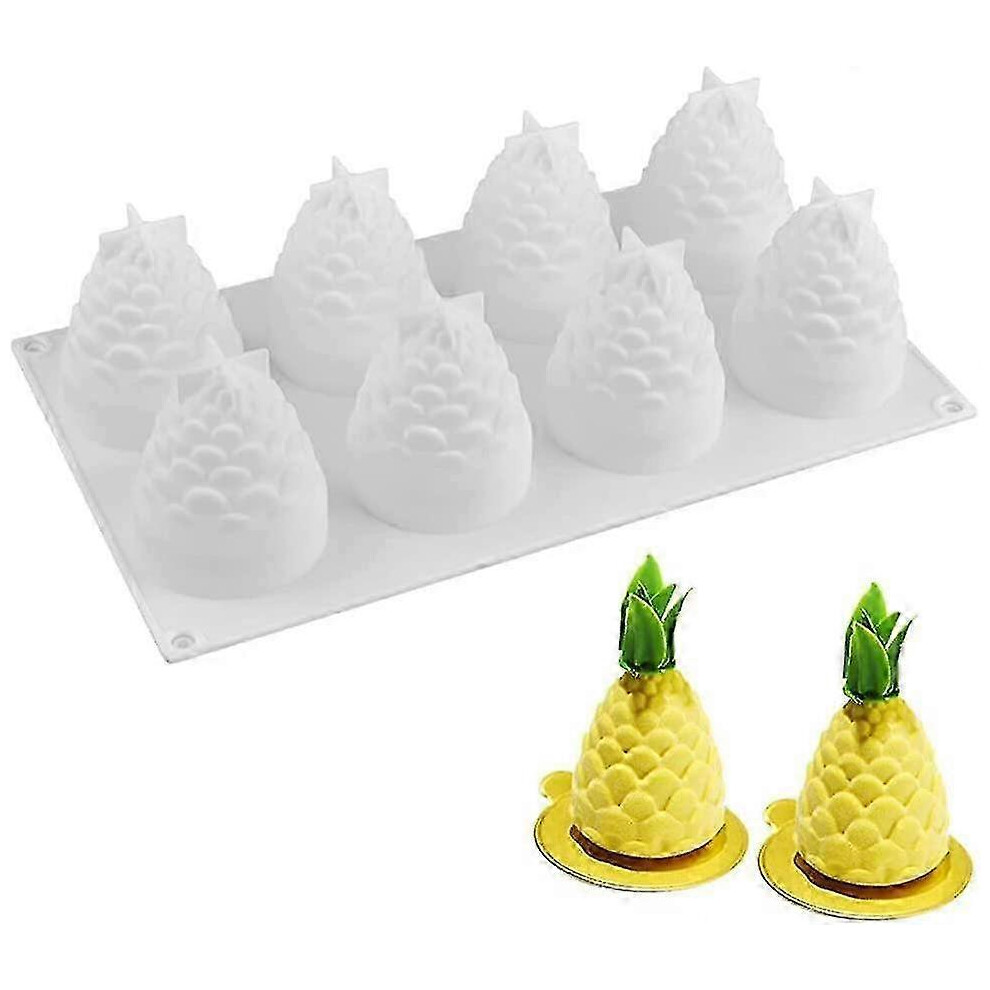 8 cavities pineapple shape silicone mold 3d pine cone shape candle molds baking mold mold