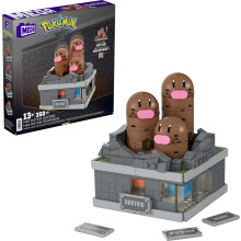 Mega Pok?mon Building Toys Set Mini Motion Dugtrio with 350 Pieces Pop Up Motion 5 Inches Tall for Adult Collectors