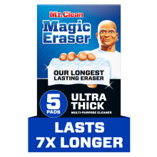 Mr. Clean Magic Eraser Ultra Thick Multi Purpose Cleaner Bathroom Cleaning Supplies Magic Eraser Sponge Multi Surface Cleaner 5ct