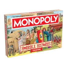 Horrible Histories Ancient Civilisations Monopoly Board Game for 2–6 Players, 6 Metal Tokens - WM04761-EN1-6