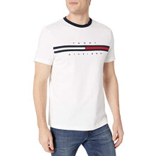Tommy Hilfiger Kortärmad Crewneck T-shirt Logotyp Vit