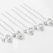 Pinii de par de nunta ASOOLL BRIDE Silver Bridal Piesa de par Accesorii pentru par pentru femei ?i fete (pachet de 5) (argint)