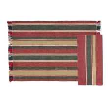 Saro Lifestyle 5086.RG Everyday Plaid Placemat & Napkin Set - Red & Green