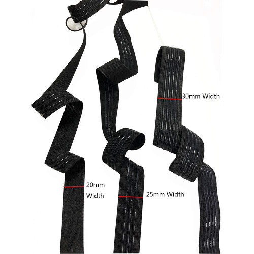 Str?kbart elastisk b?nd med silikone bagp? griber Elastisk b?nd Skridsikkert elastisk b?nd - 5 Yards pr. rulle (1'') 2