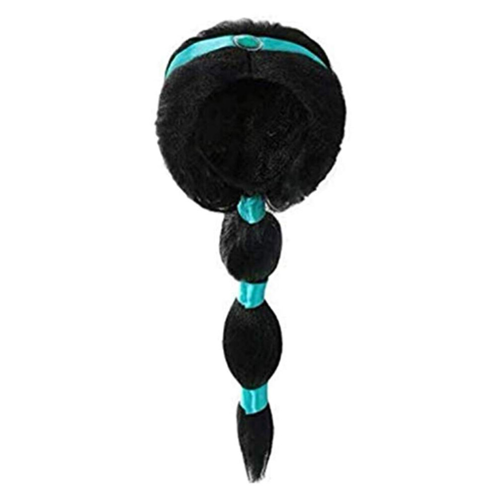 Ihana Merenneito Unisex Black Lovely Mermaid Princess Jasmine Wig For Girls Arabian Long Pigtail Wig Halloween Party ( One_size)