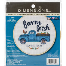 Dimensions Counted Cross Stitch Kit W/Hoop 6""""-Farm Fresh (14 Count)