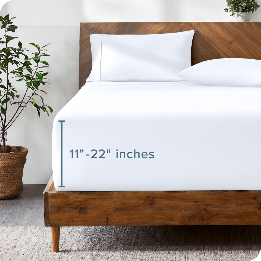 Bare Home King Fitted Sheet  Extra Deep Pocket Fitted Sheet  Premium 1800 Microfiber  UltraSoft Wrinkle Free  King Deep Poc-image-OPC-PFS82WP-NEW