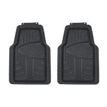 Amazon Basics 2-Piece Premium Rubber Floor Mat for Cars SUVs and Trucks All Weather Protection Universal Trim to Fit Black
