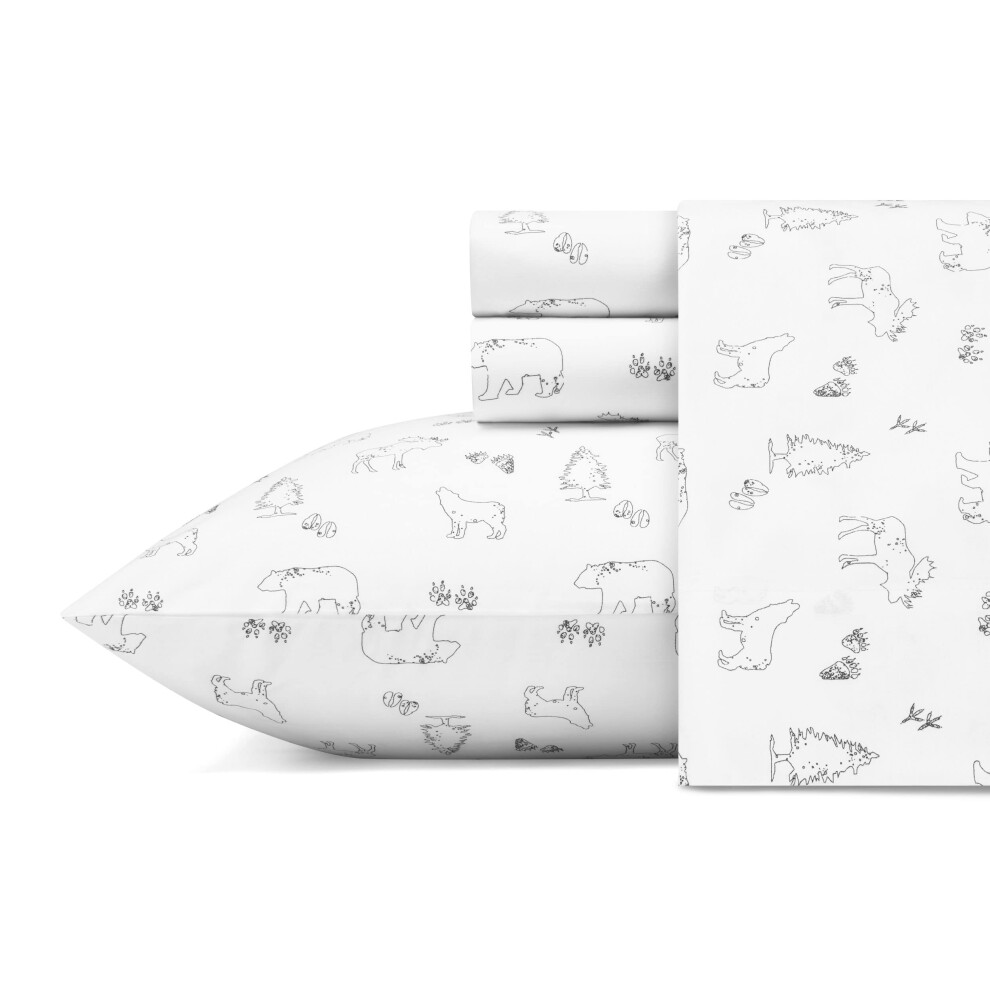 Eddie Bauer - Parure de lit King Size en percale de coton, d   coration d'int   rieur fra   che et tendance (Animal Tracks King)