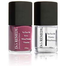 Dr.s botemedel berikad nagellack Brave Berry med basbelggning 0,5 Fluid Oz vardera