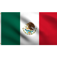 DMSE Mexico Mexican MX Pride Flag 2X3 Ft Foot 100% Polyester 100D Flag UV Resistant (2' X 3' Ft Foot)