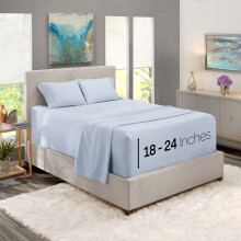 Nestl Bed Linen Set Ice Blue 4 Piece King Size Sheets with Extra Deep Pocket Microfiber