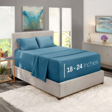 Nestl Extra Deep Pocket Sheets - Fits Mattress 18-24 Inches Deep Extra Deep Pocket King Size Sheets Sets 4 Piece King Size Sheets King Sheets Deep