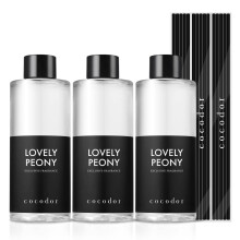 Cocodor Reed Diffuser Oilp?fyldning/Dejlig Peony/6,7 oz (200 ml)/3 Pack/Aroma Therapy Home Fragrance Duftende olierolier til Reed Diffuser Office