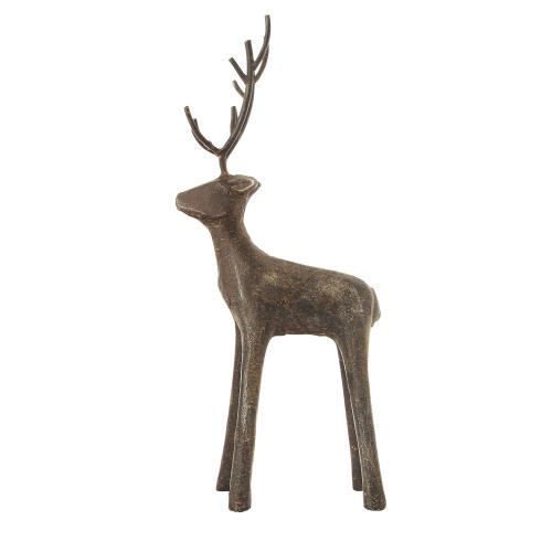 Creative CoOp Metal Standing Deer Figures and Figurines  Grey