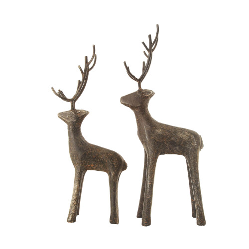Creative CoOp Metal Standing Deer Figures and Figurines  Grey 1