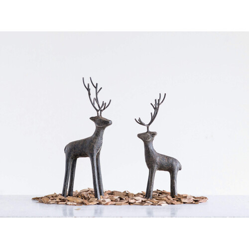 Creative CoOp Metal Standing Deer Figures and Figurines  Grey 2