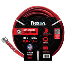 Flexon FA58100CN Farm and Ranch Garden Hose  100 ft  Red