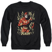 Trevco Sportswear JLA522-AS-2 JLA Flash Flare Adult Crewneck Sweatshirt, Black - Medium