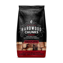 Bûches de cerisier Fire Flavor pour fumer et griller - Naturelles, Durables avec Saveur Douce - Gros Morceaux pour Fumeurs