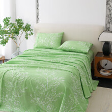 Spirit Linen home Full Size Sheets Set - Pure Microfiber 4 Piece Polyester Bed Sheets Fitted Sheet & Pillow Cases - Full Sheets for All Seasons (Foli