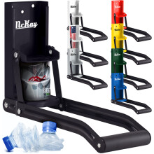 McKay 16oz metal kan knusere tunge vægmonterede smasher til aluminium seltzer soda øl dåser og flasker til genbrug af gadgets til hjemmet (sort)