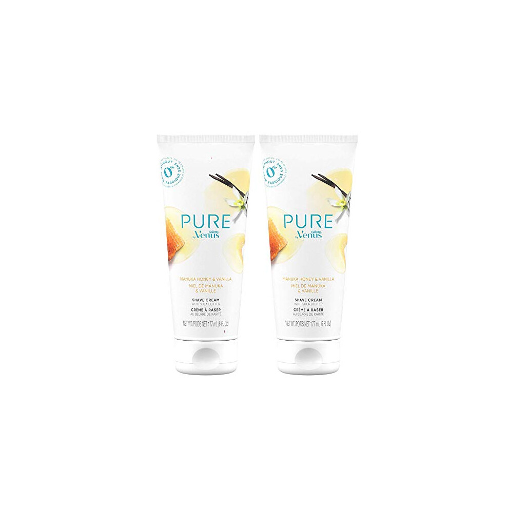Pure by Gillette Venus Shaving Cream Manuka Honey and Vanilla, 6oz (Pack of 2)