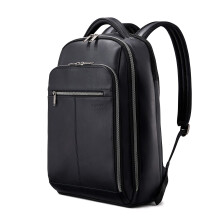 Mochila cl sica de cuero Samsonite, color negro, talla nica